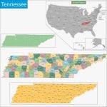 detailed map of Tennessee