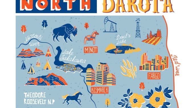 tourist map of north dakota