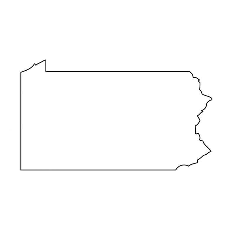 Detailed Map Of Pennsylvania And Flag 