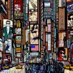 Illustration of a street in New York city - times square