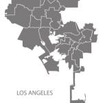 Los Angeles city map with boroughs