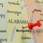 Map of Alabama and Georgia
