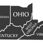 Map of Indiana and Ohio and surrounding states