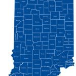 Map of Indiana counties
