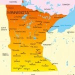 Map of Minnesota with cities