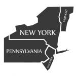 Map of Pennsylvania and New York