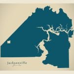 Modern Map - Jacksonville Florida city