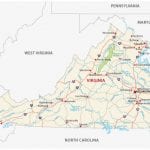Road map of Virginia