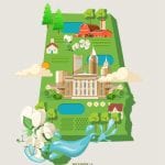 Tourist Map of Alabama with Travel and Attractions