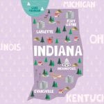 Tourist Map of Indiana with travel and attractions