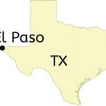 El Paso city location on Texas map