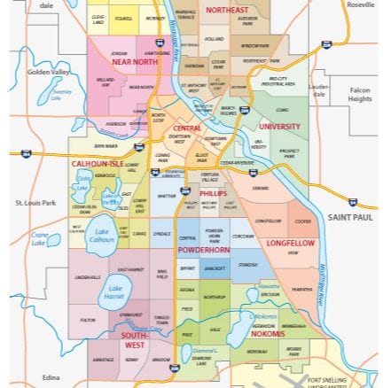 Map of Minneapolis Minnesota Area | What Is Minneapolis Known For ...