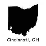 Cincinnati on Ohio State Map