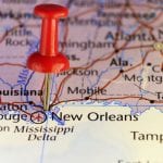 Map of New Orleans and surrounding cities
