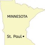 St. Paul city location on Minnesota state map