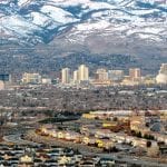 Cityscape of Reno Nevada in the winter