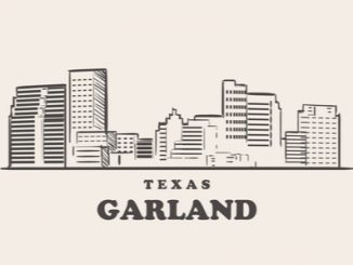 Garland skyline, texas drawn sketch