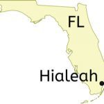 Hialeah city location on Florida map