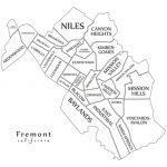 Map of Fremont, California with Neighborhoods