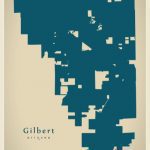 Modern City Map - Gilbert Arizona city of the USA