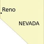 Reno city location on Nevada state map