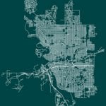Road map of Spokane, Washington