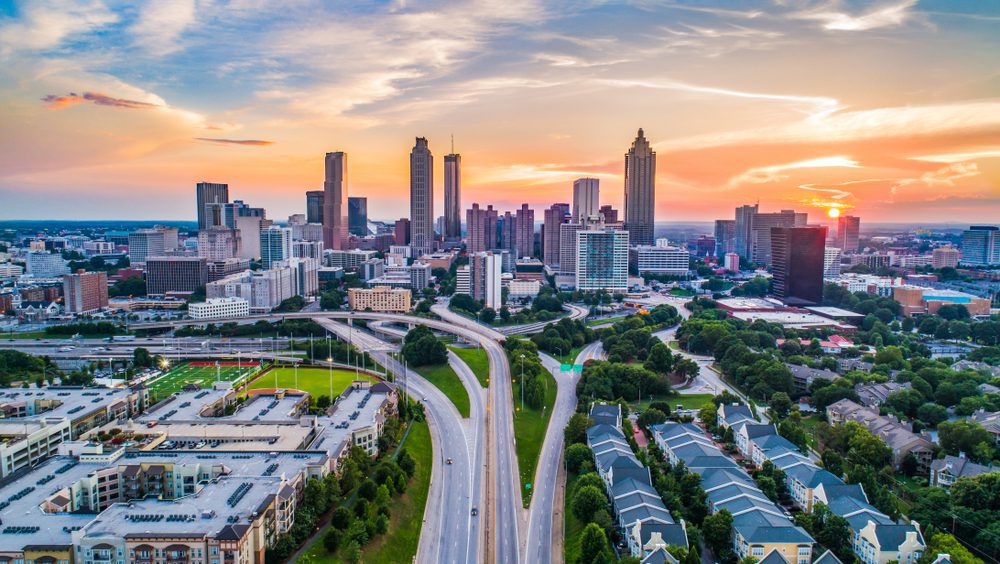 Atlanta, Georgia, USA Downtown Skyline Aerial Panorama