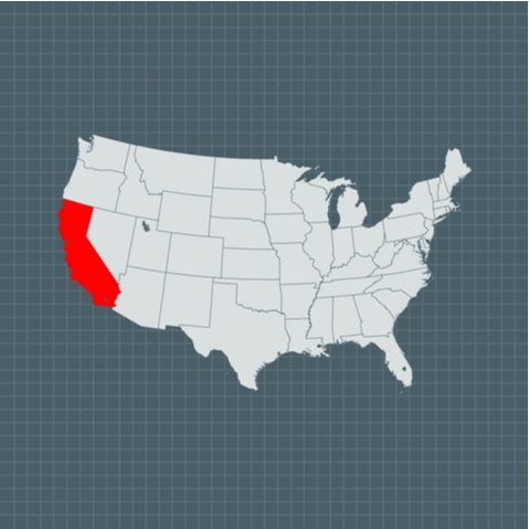 Where is California on a US map