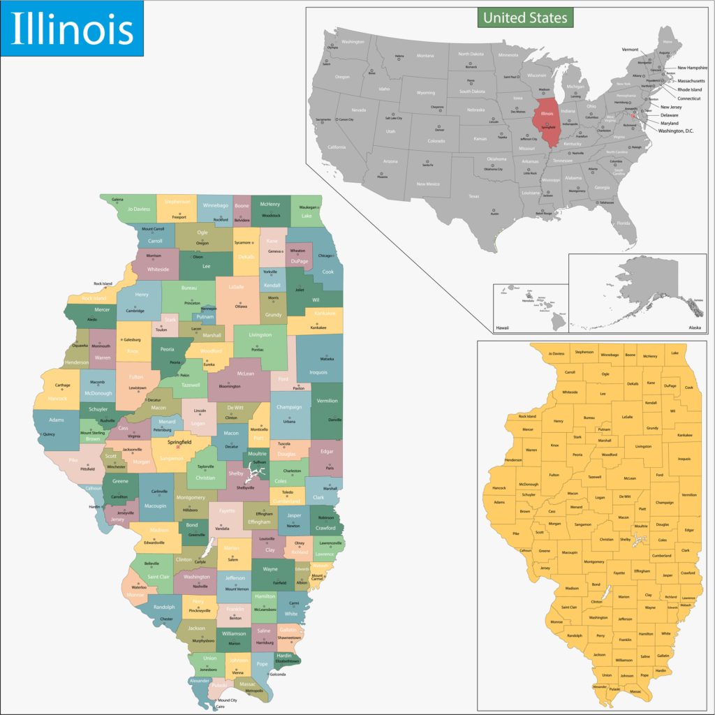 Where is Illinois on a US map