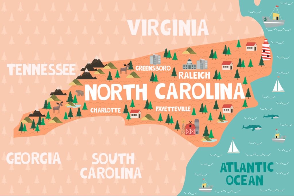 Where is North Carolina, NC located