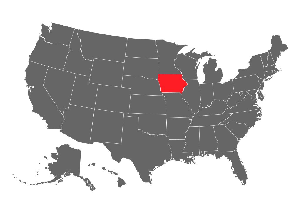 Where is Iowa Located on a US map