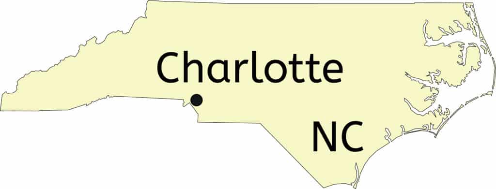 Where is Charlotte, NC located on the map