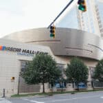 Wide View of NASCAR Hall of Fame building in downtown Charlotte.