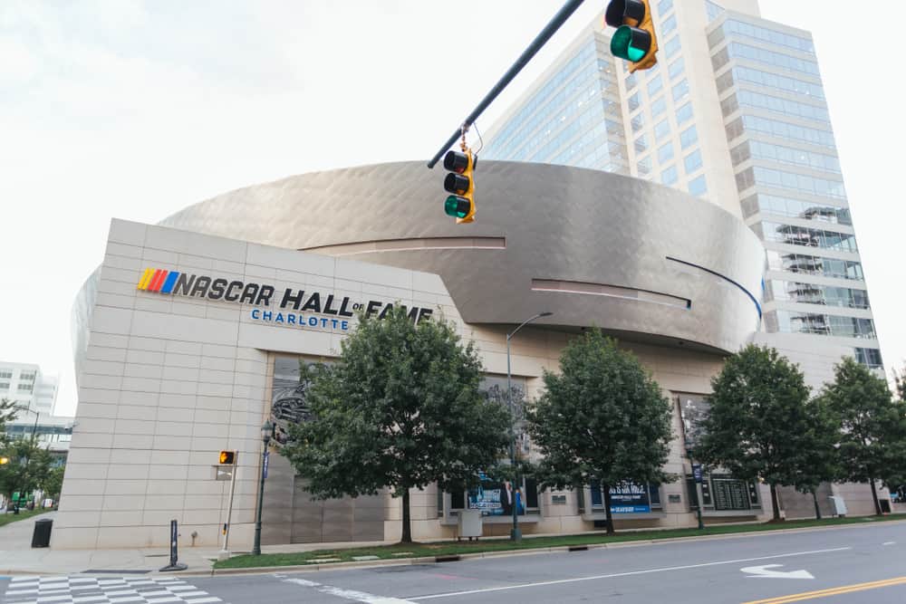 Wide View of NASCAR Hall of Fame building in downtown Charlotte.