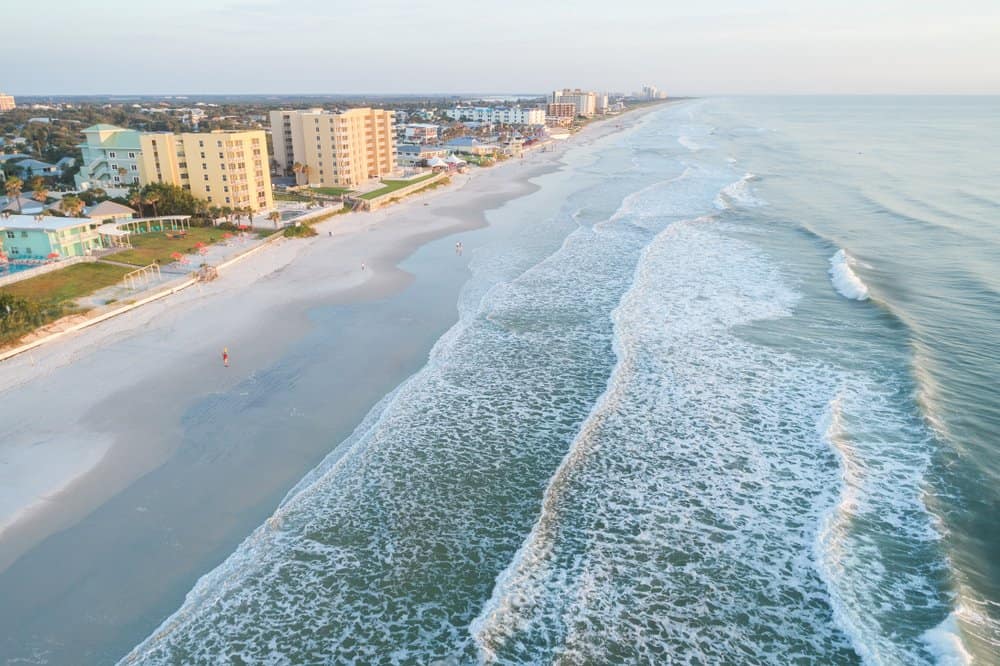 Aerial view of New Smyrna Beach in Florida