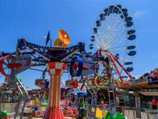 Several of the amusement rides are popular attractions in the summer on the Ocean City boardwalk.