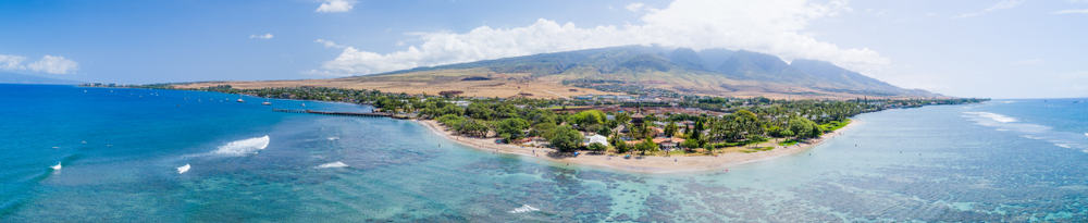 Panoramic picture of Baby Beach in Lahaina Maui, Hawaii