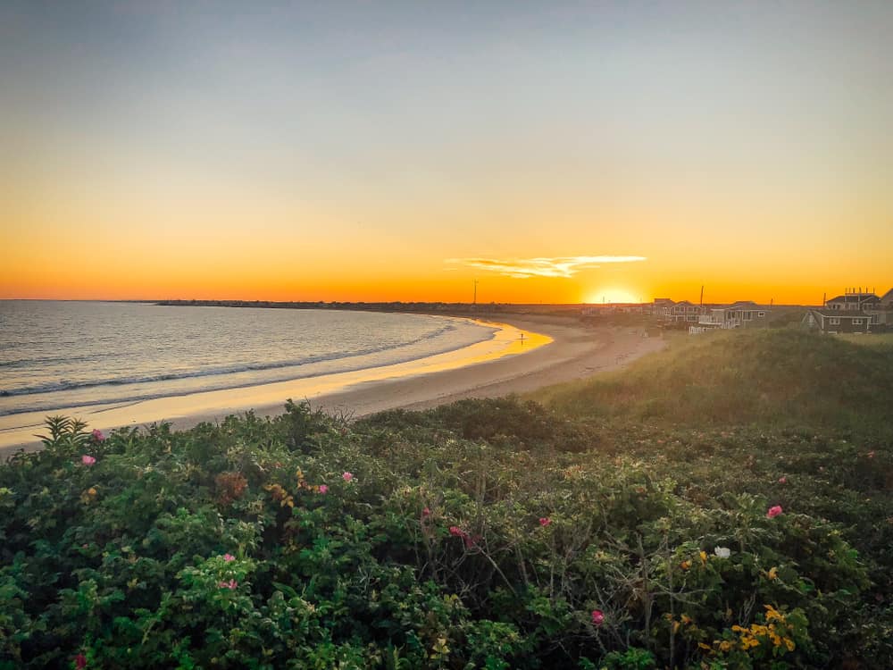 Sunset over East Matunuck Beach in Rhode Island