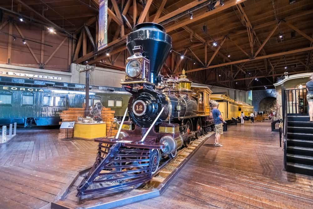 Historic locomotive displayed at the California State Railroad Museum