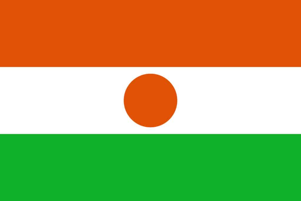 orange white and green horizontal flag