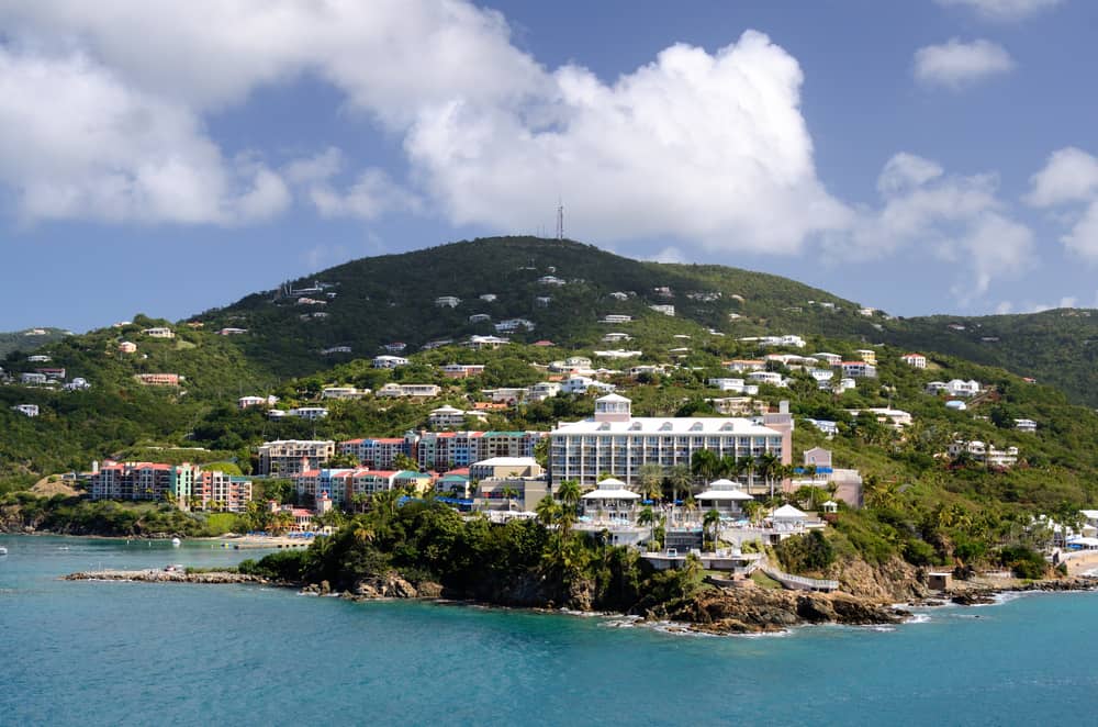 Island scene at Charlotte Amalie, St. Thomas, US Virgin Islands.
