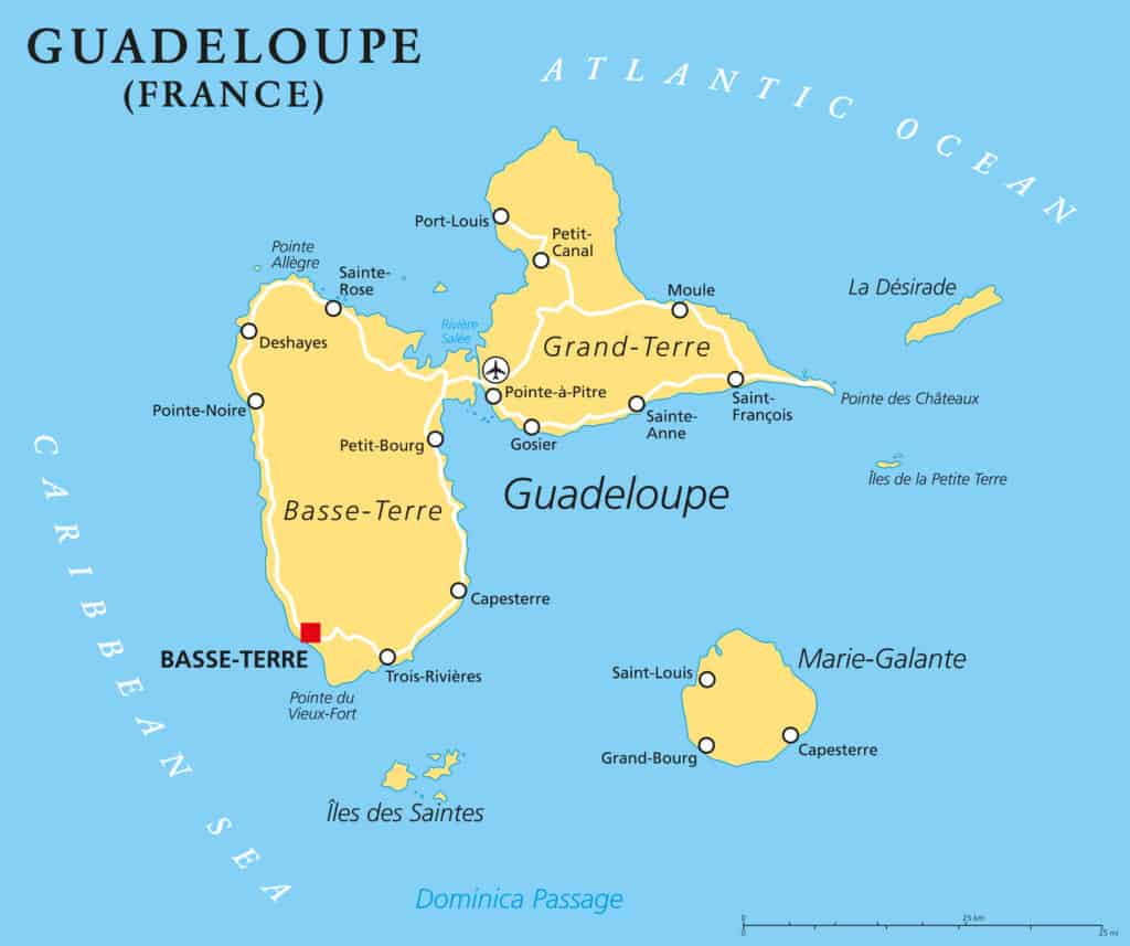 Where is the Capital of Guadeloupe Located?